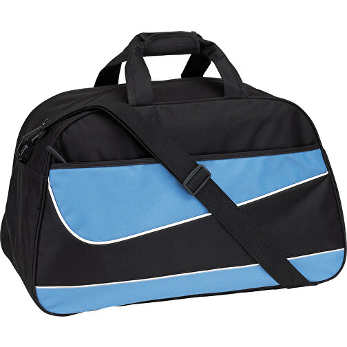 Sporttasche PEP , blau, schwarz, 600D Polyester, 55,00cm x 28,00cm x 32,50cm (Länge x Höhe x Breite), Bild 1