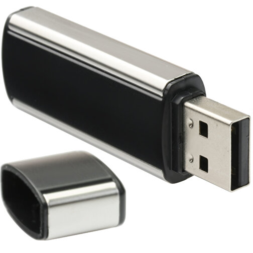 USB Stick Belt , Promo Effects MB , schwarz / silber MB , 2 GB , Kunststoff/ Aluminum MB , 3 - 10 MB/s MB , 5,80cm x 1,00cm x 1,70cm (Länge x Höhe x Breite), Bild 2