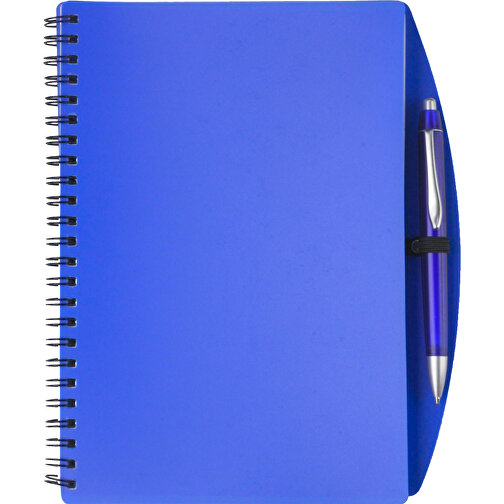 Notizbuch Aus Kunststoff Solana , blau, Metall, Papier, PP 0.7mm, 21,00cm x 0,70cm x 17,50cm (Länge x Höhe x Breite), Bild 1