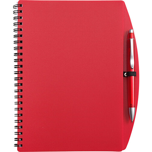 Notizbuch Aus Kunststoff Solana , rot, Metall, Papier, PP 0.7mm, 21,00cm x 0,70cm x 17,50cm (Länge x Höhe x Breite), Bild 1
