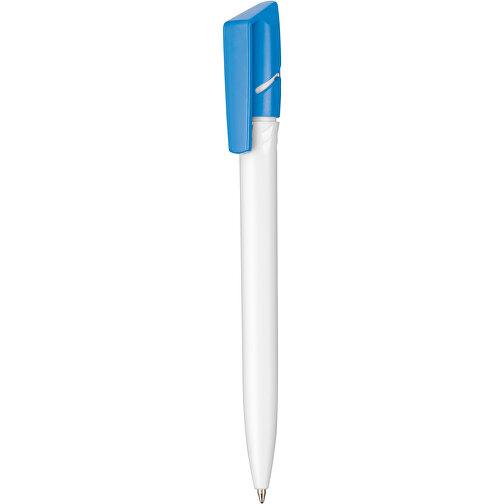 Kugelschreiber TWISTER , Ritter-Pen, azurblau/weiß, ABS-Kunststoff, 14,50cm (Länge), Bild 1