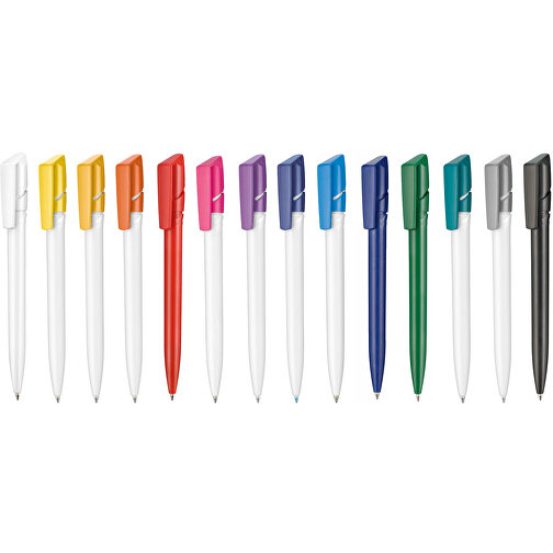 Kugelschreiber TWISTER , Ritter-Pen, azurblau/weiß, ABS-Kunststoff, 14,50cm (Länge), Bild 4