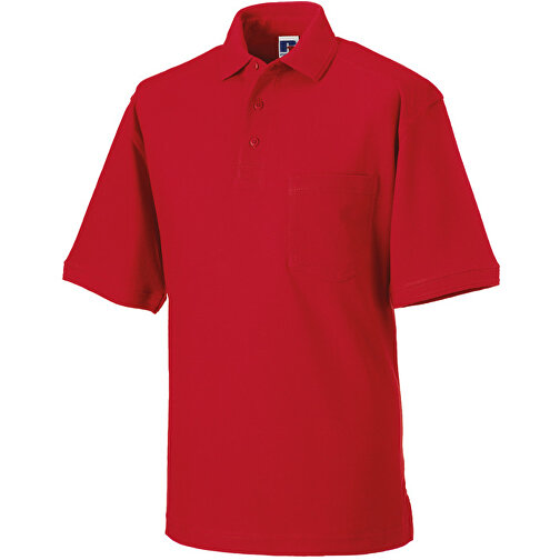 Workwear Pocket Polo , Russell, rot, 93% Baumwolle, 7% Polyester, 3XL, , Bild 1