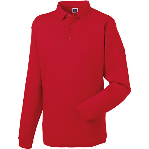 Workwear-Sweatshirt Im Polo-Stil , Russell, rot, 80% Baumwolle, 20% Polyester, 2XL, , Bild 1