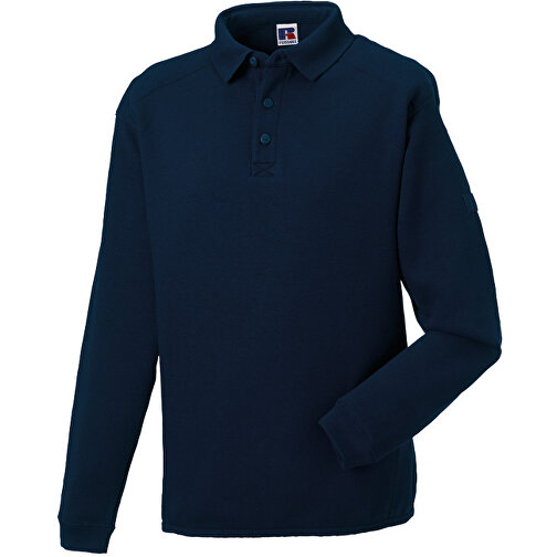 Workwear-Sweatshirt Im Polo-Stil , Russell, navy blau, 80% Baumwolle, 20% Polyester, XL, , Bild 1
