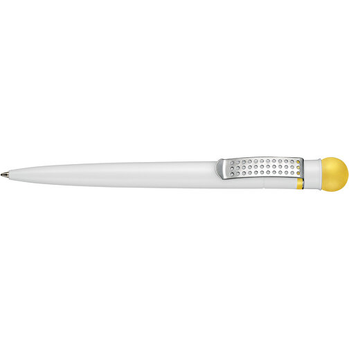 Kugelschreiber SATELLITE , Ritter-Pen, zitronen-gelb/weiß, ABS-Kunststoff, 14,60cm (Länge), Bild 3