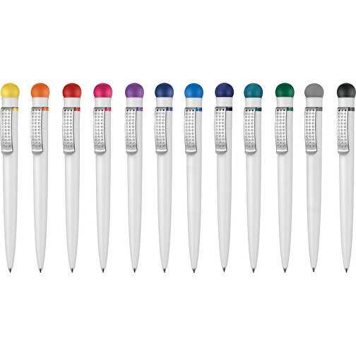 Kugelschreiber SATELLITE , Ritter-Pen, azurblau/weiß, ABS-Kunststoff, 14,60cm (Länge), Bild 4