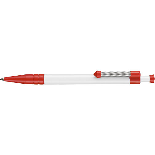 Kugelschreiber SPRING , Ritter-Pen, signalrot/weiß, ABS-Kunststoff, 14,10cm (Länge), Bild 3