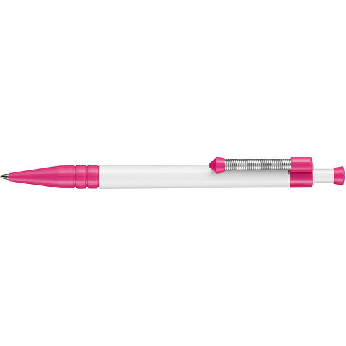 Kugelschreiber SPRING , Ritter-Pen, pink/weiß, ABS-Kunststoff, 14,10cm (Länge), Bild 3