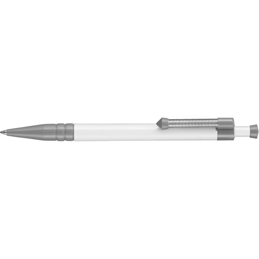 Kugelschreiber SPRING , Ritter-Pen, steingrau/weiß, ABS-Kunststoff, 14,10cm (Länge), Bild 3