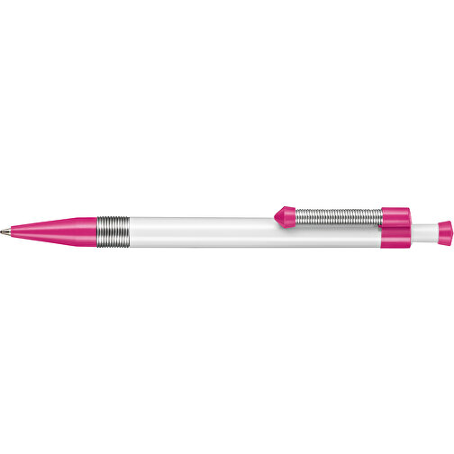 Kugelschreiber Spring SP , Ritter-Pen, pink/weiss, ABS-Kunststoff, 14,10cm (Länge), Bild 3