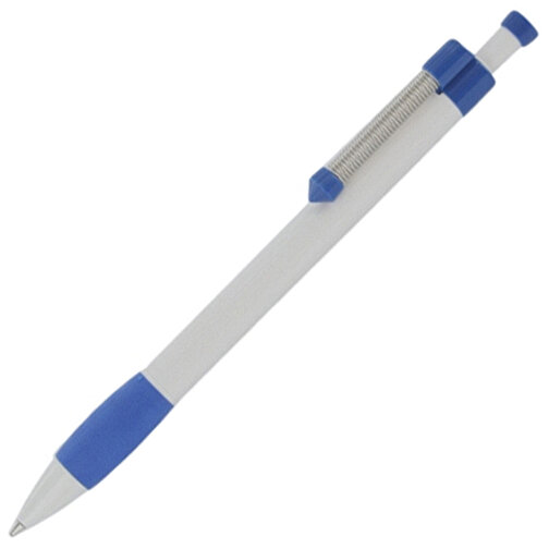 Kugelschreiber Spring Grippy , Ritter-Pen, azurblau/weiß, ABS-Kunststoff, 14,10cm (Länge), Bild 2