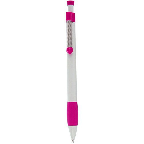Kugelschreiber Spring Grippy , Ritter-Pen, pink/weiss, ABS-Kunststoff, 14,10cm (Länge), Bild 1