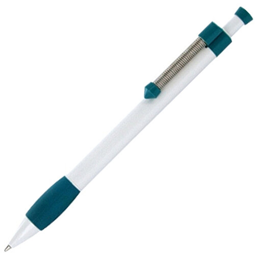 Kugelschreiber Spring Grippy , Ritter-Pen, petrol, ABS-Kunststoff, 14,10cm (Länge), Bild 2