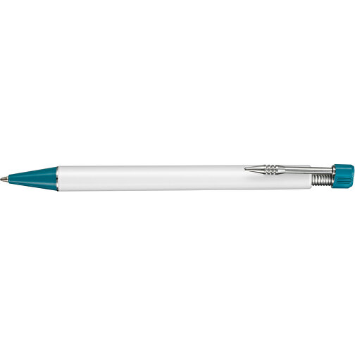 Kugelschreiber EMPIRE , Ritter-Pen, petrol/weiß, ABS-Kunststoff, 14,50cm (Länge), Bild 3