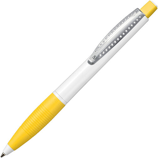 Kugelschreiber CLUB , Ritter-Pen, zitronen-gelb/weiss, ABS-Kunststoff, 14,20cm (Länge), Bild 2