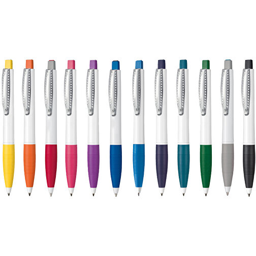 Kugelschreiber CLUB , Ritter-Pen, zitronen-gelb/weiß, ABS-Kunststoff, 14,20cm (Länge), Bild 4