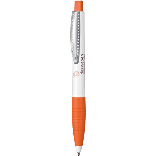 Kugelschreiber CLUB , Ritter-Pen, orange/weiß, ABS-Kunststoff, 14,20cm (Länge), Bild 1