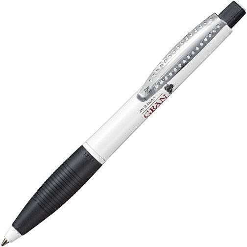 Kugelschreiber CLUB , Ritter-Pen, schwarz/weiß, ABS-Kunststoff, 14,20cm (Länge), Bild 2
