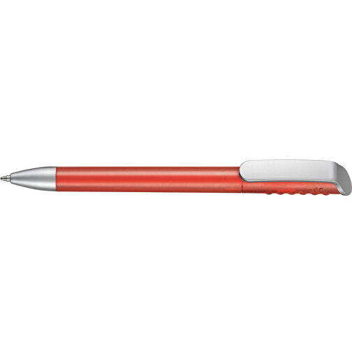 Kugelschreiber Top Spin Frozen SI , Ritter-Pen, rot-frozen/silber, ABS-Kunststoff, 14,10cm (Länge), Bild 3