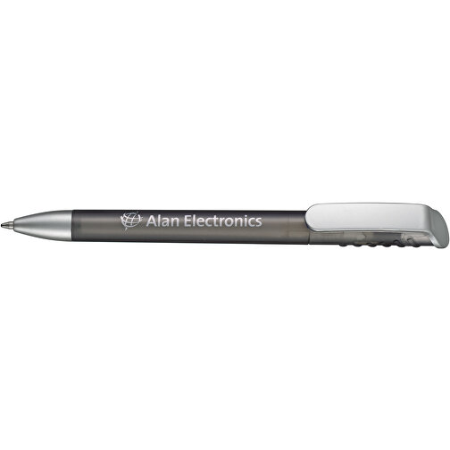 Kugelschreiber Top Spin Frozen SI , Ritter-Pen, schwarz-frozen/silber, ABS-Kunststoff, 14,10cm (Länge), Bild 3