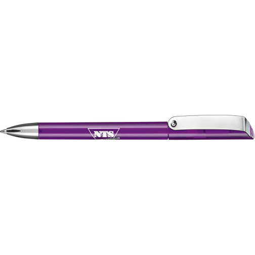 Kugelschreiber GLOSSY TRANSPARENT , Ritter-Pen, amethyst-transparent, ABS-Kunststoff, 14,20cm (Länge), Bild 3