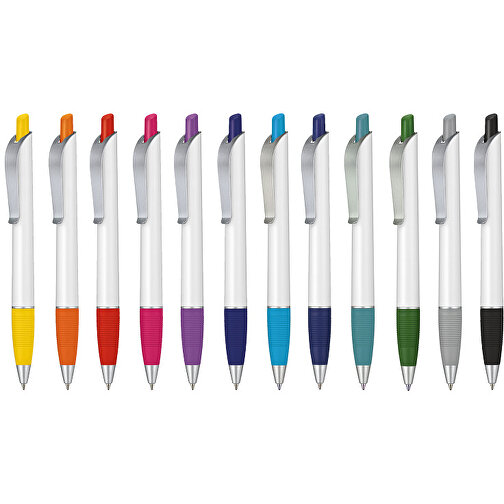 Kugelschreiber Bond , Ritter-Pen, orange/weiß, ABS-Kunststoff, 14,30cm (Länge), Bild 4