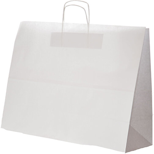 Krafttaschen Weißes Papier, Gedrehte Griffe , weiß, Papier, 54,00cm x 44,00cm x 14,00cm (Länge x Höhe x Breite), Bild 1