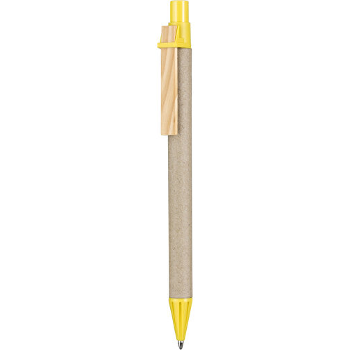 Kugelschreiber CARTON I , Ritter-Pen, zitronen-gelb, Pappe, Holz, ABS, 14,10cm (Länge), Bild 1