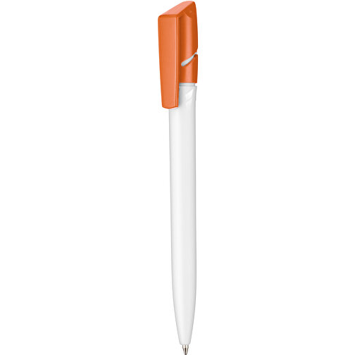 Kugelschreiber TWISTER , Ritter-Pen, weiß/orange, ABS-Kunststoff, 14,50cm (Länge), Bild 1