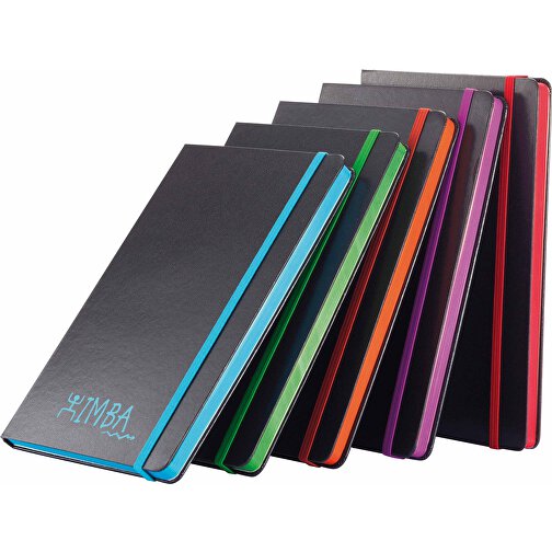 Luksus hardcover PU A5 notesbog med farvet kant, Billede 8