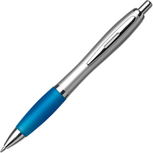 Kugelschreiber Aus Kunststoff Cardiff , hellblau, ABS, Plastik, AS, Stahl, 14,00cm (Höhe), Bild 2