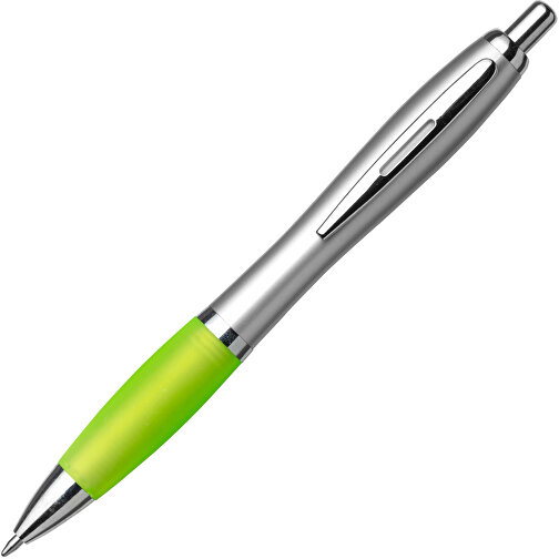 Kugelschreiber Aus Kunststoff Cardiff , limettengrün, ABS, Plastik, AS, Stahl, 14,00cm (Höhe), Bild 2