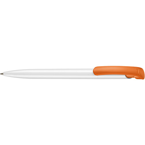 Kugelschreiber CLEAR SHINY , Ritter-Pen, orange/weiss, ABS-Kunststoff, 14,80cm (Länge), Bild 3