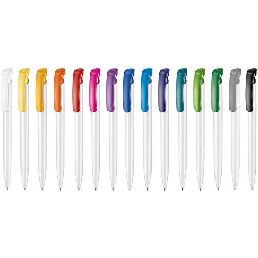 Kugelschreiber CLEAR SHINY , Ritter-Pen, nachtblau/weiß, ABS-Kunststoff, 14,80cm (Länge), Bild 4