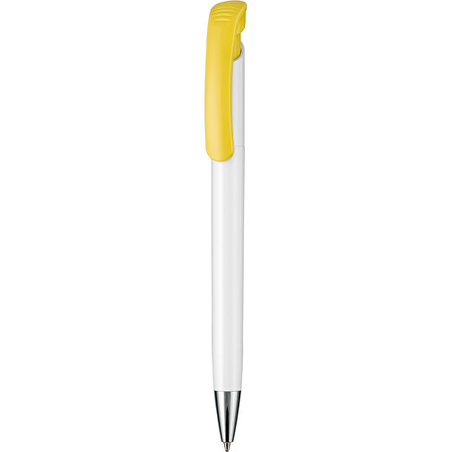 Kugelschreiber BONITA , Ritter-Pen, zitronen-gelb/weiß, ABS-Kunststoff, 14,80cm (Länge), Bild 1
