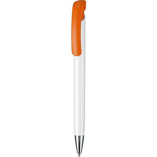Kugelschreiber BONITA , Ritter-Pen, orange/weiß, ABS-Kunststoff, 14,80cm (Länge), Bild 1