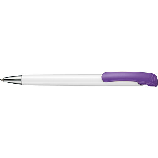 Kugelschreiber BONITA , Ritter-Pen, violett/weiß, ABS-Kunststoff, 14,80cm (Länge), Bild 3
