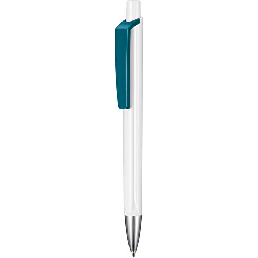 Kugelschreiber TRI-STAR , Ritter-Pen, petrol/weiß, ABS-Kunststoff, 14,00cm (Länge), Bild 1