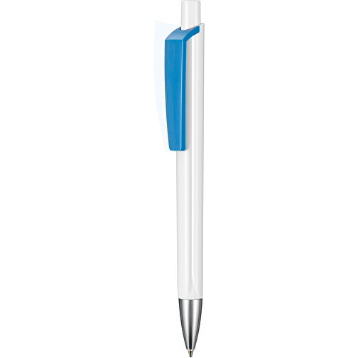 Kugelschreiber TRI-STAR , Ritter-Pen, himmelblau/weiß, ABS-Kunststoff, 14,00cm (Länge), Bild 1