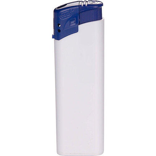 TOM® EB-15 23 Elektronik-Feuerzeug , Tom, weiß / blau, AS/ABS, 2,50cm x 8,20cm x 1,10cm (Länge x Höhe x Breite), Bild 1