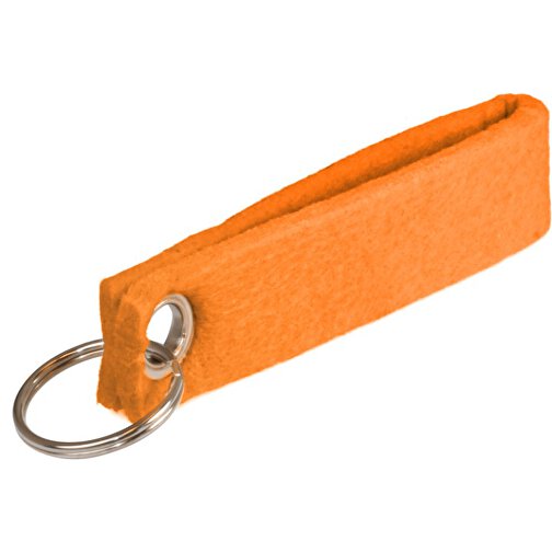 Schlüsselanhänger 5 Mm Polyesterfilz , Promo Effects, orange, Polyesterfilz, 5 mm dick, 12,00cm x 0,50cm x 2,50cm (Länge x Höhe x Breite), Bild 1