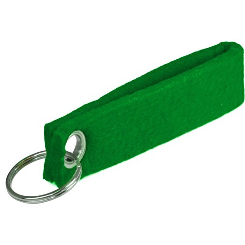 Schlüsselanhänger 5 Mm Polyesterfilz , Promo Effects, grün, Polyesterfilz, 5 mm dick, 12,00cm x 0,50cm x 2,50cm (Länge x Höhe x Breite), Bild 1