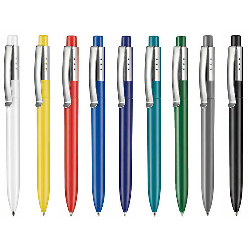 Kugelschreiber ELEGANCE , Ritter-Pen, steingrau, ABS, Metall, 14,40cm (Länge), Bild 4
