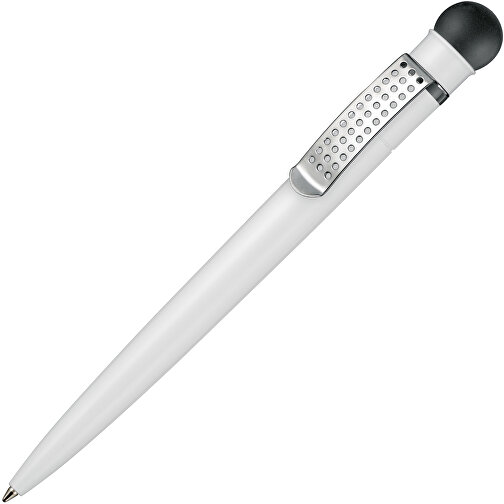 Kugelschreiber SATELLITE , Ritter-Pen, schwarz/weiß, ABS-Kunststoff, 14,60cm (Länge), Bild 2