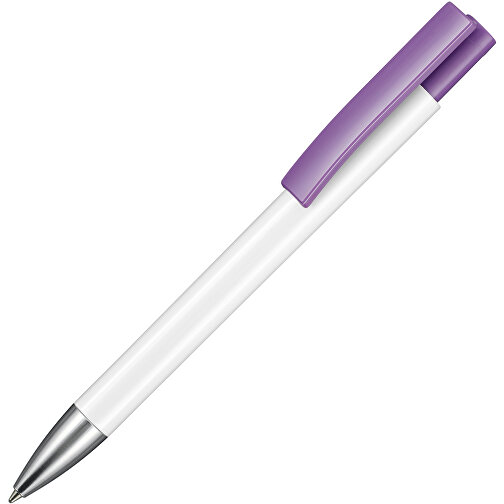 Kugelschreiber STRATOS , Ritter-Pen, violett/weiss, ABS-Kunststoff, 14,50cm (Länge), Bild 2