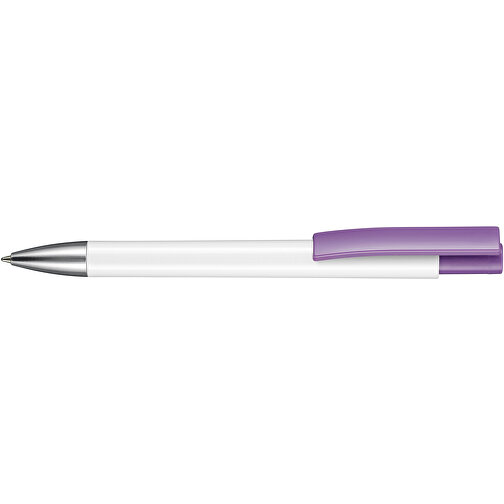 Kugelschreiber STRATOS , Ritter-Pen, violett/weiß, ABS-Kunststoff, 14,50cm (Länge), Bild 3
