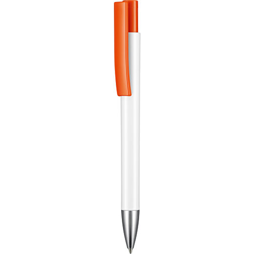Kugelschreiber STRATOS , Ritter-Pen, orange/weiß, ABS-Kunststoff, 14,50cm (Länge), Bild 1