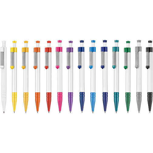 Kugelschreiber SPRING , Ritter-Pen, violett/weiss, ABS-Kunststoff, 14,10cm (Länge), Bild 4