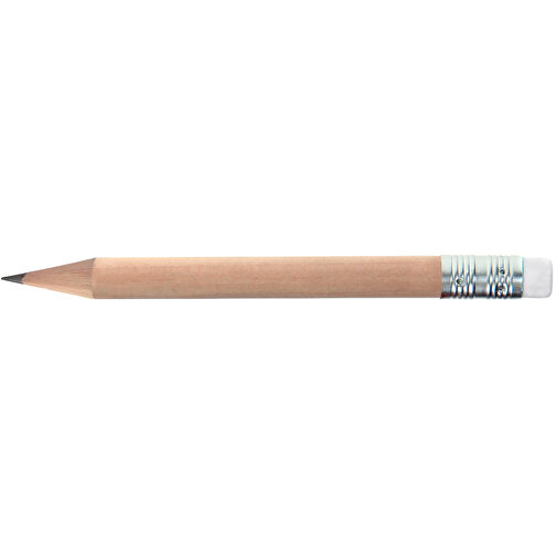 Bleistift, Natur, Rund, Mit Radierer, Kurz , weiss, Holz, 9,50cm x 0,70cm x 0,70cm (Länge x Höhe x Breite), Bild 3